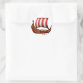 Ein Vikkingschiff Runder Aufkleber (Tasche)