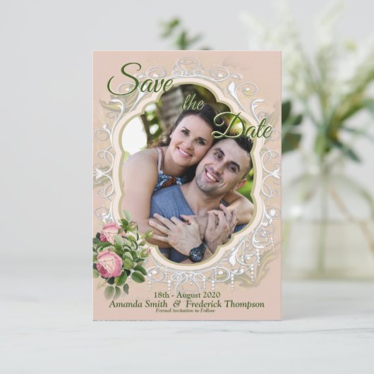 Ein Viktorianischer Bush Garden Save the Date (Stehend Vorderseite)