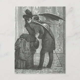 Ein viktorianischer/gotischer geflügelter Vampir-K Postkarte