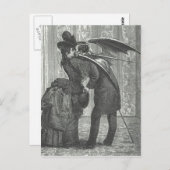 Ein Viktorianischer Kuss/Gothic Winged Vampire Postkarte (Vorne/Hinten)