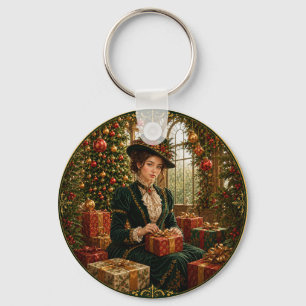 Ein viktorianischer Weihnachtsmorgen Schlüsselanhänger