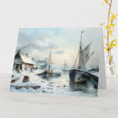 Ein Viktorianischer Winterfrieden: Weihnachten - G Karte (Gelbe Blume)