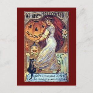 Ein Vintage-Feiertag *Fröhliches Halloween* Feiertagspostkarte