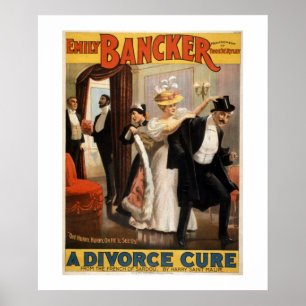 Ein Vintage-Theaterplakat zur Scheidung heilen. Poster