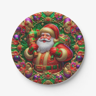 Ein vintage WEIHnachtsmann ~ Cute ~ Pappteller