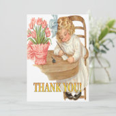 Ein Vintager Dankeschön für das Geschenk Dankeskarte (Stehend Vorderseite)