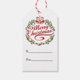 Ein Vintager froher Weihnachts-Weißweiße-Geschenke Geschenkanhänger