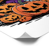 Ein Vintager Halloween-Geist, eine Kürbisillustrie Poster (Ecke)