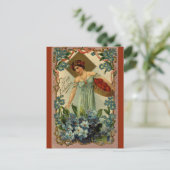 Ein Vintager Herzklopfen - Valentinstag Postkarte (Stehend Vorderseite)