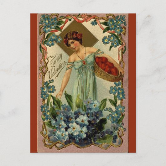 Ein Vintager Herzklopfen - Valentinstag Postkarte (Vorderseite)