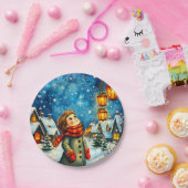 EIN VINTAGER JUNGS-CHRISTMAS ~ Niedlich ~ Pappteller (Party)