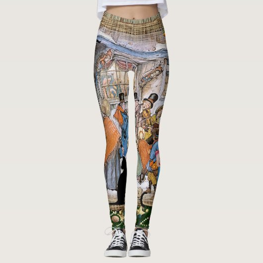 Ein Vintager Kunstdruck Leggings (Vorderseite)