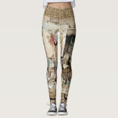 Ein Vintager Kunstdruck Leggings (Vorderseite)