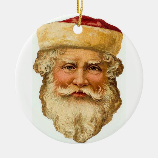 Ein Vintager Santa Keramik Ornament (Vorne)