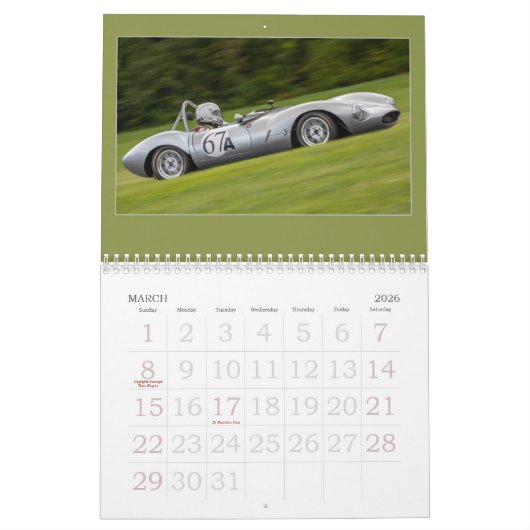 Ein Vintager Zeitplan Kalender (Mär 2026)