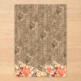 Ein Vintages Blumenmuster mit aufwändiger brauner  Acryleinladungen