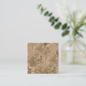 Ein Vintages Blumenmuster mit aufwändiger brauner Begleitkarte (Stehend Vorderseite)