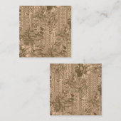 Ein Vintages Blumenmuster mit aufwändiger brauner Begleitkarte (Vorne/Hinten)