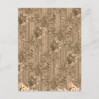 Ein Vintages Blumenmuster mit aufwändiger brauner