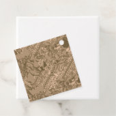 Ein Vintages Blumenmuster mit aufwändiger brauner  Geschenkanhänger (Beispiel)