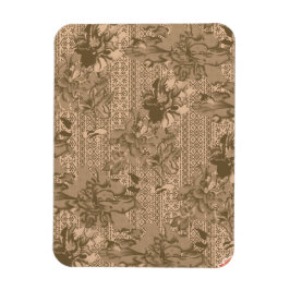 Ein Vintages Blumenmuster mit aufwändiger brauner  Magnet