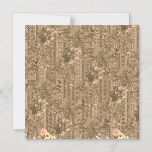 Ein Vintages Blumenmuster mit aufwändiger brauner Magneteinladung