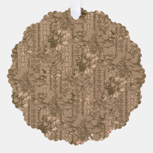 Ein Vintages Blumenmuster mit aufwändiger brauner  Ornament Karte