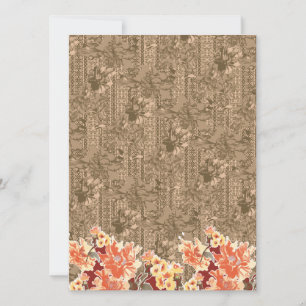 Ein Vintages Blumenmuster mit aufwändiger brauner  Save The Date