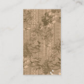 Ein Vintages Blumenmuster mit aufwändiger brauner Visitenkarte (Rückseite)