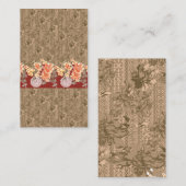 Ein Vintages Blumenmuster mit aufwändiger brauner Visitenkarte (Vorne/Hinten)