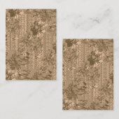 Ein Vintages Blumenmuster mit aufwändiger brauner  Visitenkarte (Vorne/Hinten)