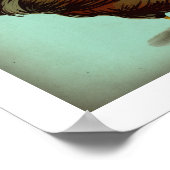 Ein Vintages Brown Rooster Poster (Ecke)