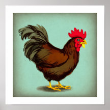 Ein Vintages Brown Rooster