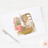 Ein Vintages Dankeschön Quadratischer Aufkleber (Umschlag)