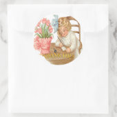 Ein Vintages Dankeschön Runder Aufkleber (Tasche)