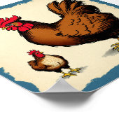 Ein Vintages Hühnerposter Poster (Ecke)