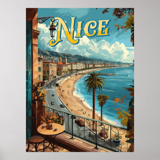 Ein Vintages Nizza, Frankreich Poster (Vorne)