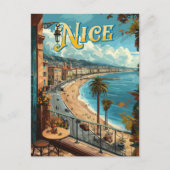 Ein Vintages Nizza, Frankreich Postkarte (Vorderseite)