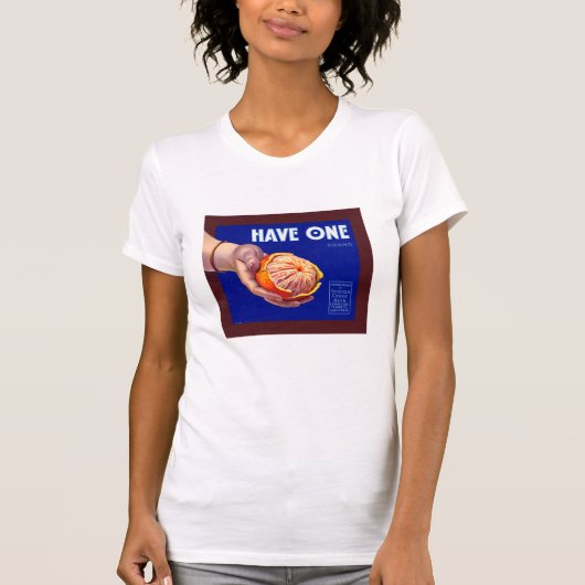 ein Vintages Orangenetikett T-Shirt (Vorderseite)