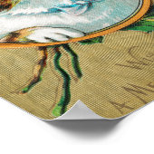 Ein Vintages Weihnachtswerk wünschen Poster (Ecke)