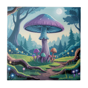 Ein violetter Pilz Fliese