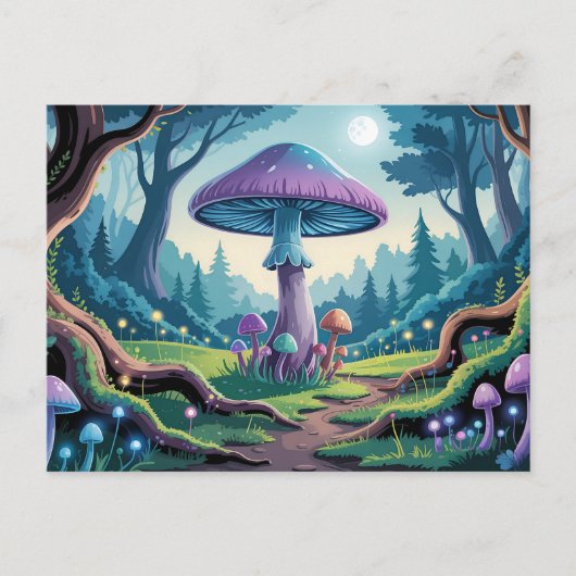 Ein violetter Pilz Postkarte (Vorderseite)