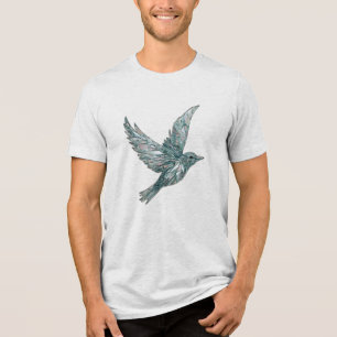 Ein Vogel aus zersplittertem Glas, in Fragmenten f Tri-Blend Shirt