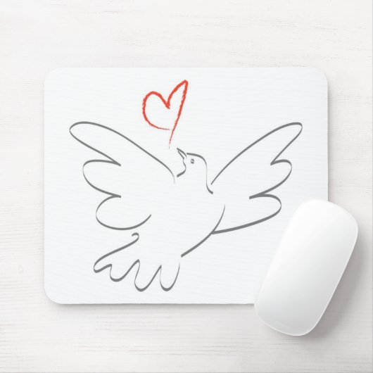 Ein Vogel des Friedens und des Herzens Mousepad (Mit Mouse)