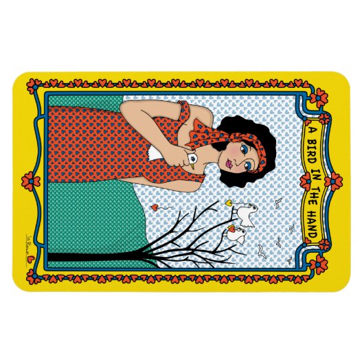 Ein Vogel im Hand_B Flex Magnet 6"x4" (Horizontal)