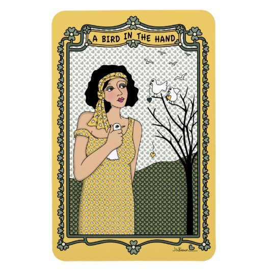 Ein Vogel im Hand_C Flex Magnet 6"x4" (Vertikal)