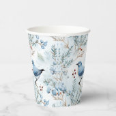 Ein Vogel im kalten Winter - Pappbecher (Rechts)