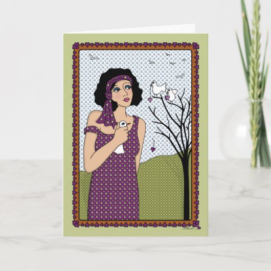 Ein Vogel in der Hand_A Grußkarte Karte (Vorderseite)