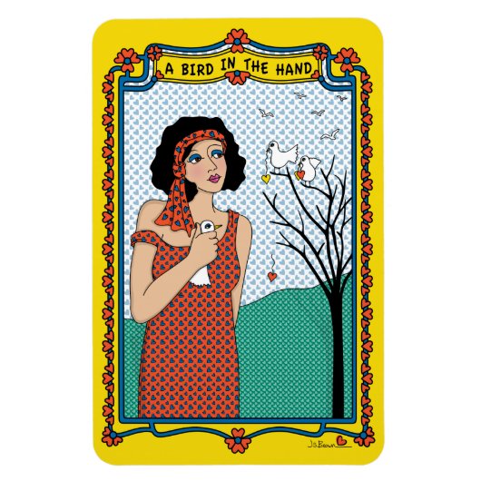 Ein Vogel in der Hand_B Flex Magnet 6"x4" (Vertikal)