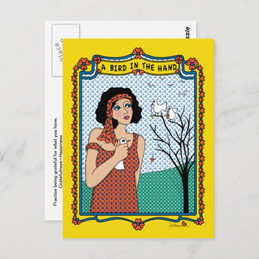 Ein Vogel in der Hand_B_ Postkarte (Vorne/Hinten)